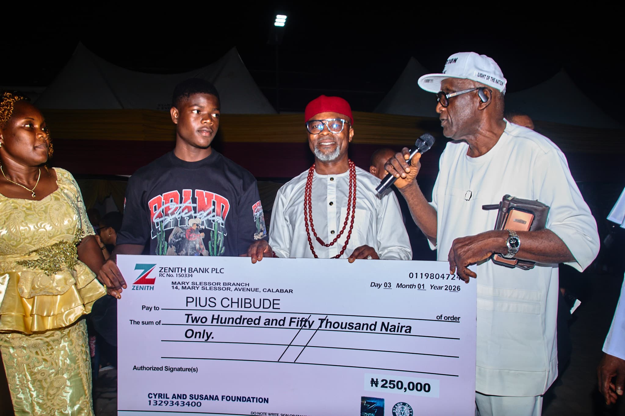 Presentation of award by Rev. Fr. Ogumelu